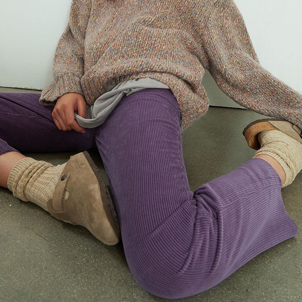 PacSun Purple Corduroy High Waisted Straight Leg Jeans - Picture 2 of 6